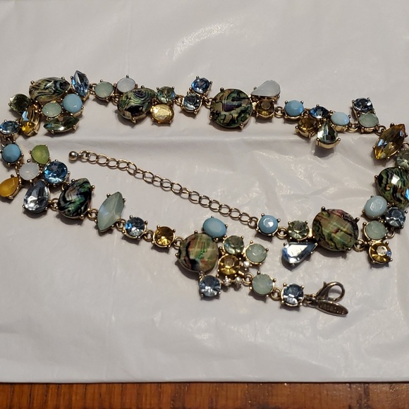 Multi-stone necklace by designer Natasha. Never worn. 17 in long with claw clasp - Picture 2 of 3